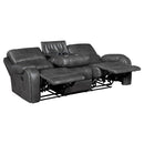  Manufacturer Color_Grey -- Newnan 8549GRY-3 Double Reclining Sofa with Center Drop-Down Cup Holders, Receptacles and USB Ports IMAGE 5