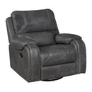  Manufacturer Color_Grey -- Newnan 8549GRY-1 Swivel Glider Reclining Chair IMAGE 2