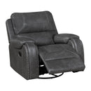  Manufacturer Color_Grey -- Newnan 8549GRY-1 Swivel Glider Reclining Chair IMAGE 6