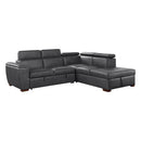  Homelegance Barre 8567GY*SC 2 pc Sectional with Pull-out Bed and Right Chaise with Hidden Storage, Adjustable Headrests IMAGE 1
