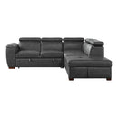  Homelegance Barre 8567GY*SC 2 pc Sectional with Pull-out Bed and Right Chaise with Hidden Storage, Adjustable Headrests IMAGE 2