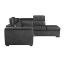  Homelegance Barre 8567GY*SC 2 pc Sectional with Pull-out Bed and Right Chaise with Hidden Storage, Adjustable Headrests IMAGE 3
