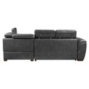  Homelegance Barre 8567GY*SC 2 pc Sectional with Pull-out Bed and Right Chaise with Hidden Storage, Adjustable Headrests IMAGE 4