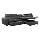 Homelegance Barre 8567GY*SC 2 pc Sectional with Pull-out Bed and Right Chaise with Hidden Storage, Adjustable Headrests IMAGE 6