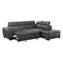  Homelegance Barre 8567GY*SC 2 pc Sectional with Pull-out Bed and Right Chaise with Hidden Storage, Adjustable Headrests IMAGE 8