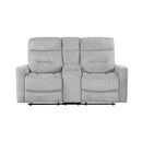  Homelegance Lyndon 9610GY-2 Double Reclining Love Seat with Center Console IMAGE 1