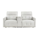  Homelegance Salida 9444HMP-2CNPWH* Power Double Reclining Love Seat with Center Console and Power Headrests IMAGE 1