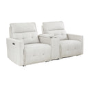  Homelegance Salida 9444HMP-2CNPWH* Power Double Reclining Love Seat with Center Console and Power Headrests IMAGE 2
