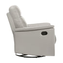  Manufacturer Color_Silver -- Homelegance Swivel Glider Leather Match Recliner IMAGE 3