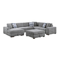  Manufacturer Color_Grey -- Homelegance Raife Fabric 5 pc Sectional IMAGE 1