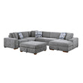  Manufacturer Color_Grey -- Raife 9624GY*52LRC 5 pc Sectional with Right Chaise and Storage Ottoman IMAGE 1