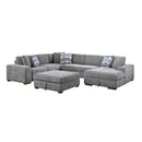  Manufacturer Color_Grey -- Raife 9624GY*52LRC 5 pc Sectional with Right Chaise and Storage Ottoman IMAGE 1