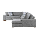  Manufacturer Color_Grey -- Raife 9624GY*52LRC 5 pc Sectional with Right Chaise and Storage Ottoman IMAGE 4
