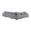  Manufacturer Color_Grey -- Raife 9624GY*52LRC 5 pc Sectional with Right Chaise and Storage Ottoman IMAGE 5