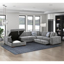  Manufacturer Color_Grey -- Homelegance Raife Fabric 4 pc Sectional IMAGE 6