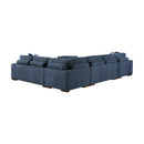  Manufacturer Color_Blue -- Raife 9624BU*5LC2R 5 pc Sectional with Left Chaise and Storage Ottoman IMAGE 5