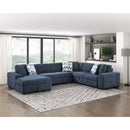  Manufacturer Color_Blue -- Raife 9624BU*42RLC 4 pc Sectional with Left Chaise IMAGE 5