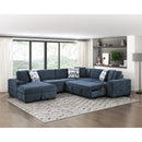  Manufacturer Color_Blue -- Raife 9624BU*42RLC 4 pc Sectional with Left Chaise IMAGE 7