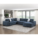  Manufacturer Color_Blue -- Raife 9624BU*42LRC 4 pc Sectional with Right Chaise IMAGE 5