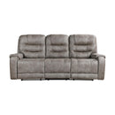  Manufacturer Color_Greyish brown -- Homelegance Oberon Reclining Fabric Sofa IMAGE 1