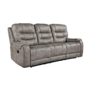  Manufacturer Color_Greyish brown -- Homelegance Oberon Reclining Fabric Sofa IMAGE 2