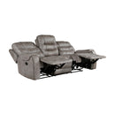  Manufacturer Color_Greyish brown -- Homelegance Oberon Reclining Fabric Sofa IMAGE 4