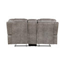  Manufacturer Color_Greyish brown -- Homelegance Oberon Reclining Fabric Loveseat with Console IMAGE 3