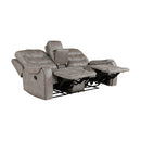  Manufacturer Color_Greyish brown -- Homelegance Oberon Reclining Fabric Loveseat with Console IMAGE 4