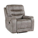  Manufacturer Color_Greyish brown -- Homelegance Oberon Fabric Recliner IMAGE 2