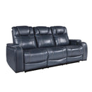  Homelegance Keziah 9640BU-3PWH Power Double Reclining Sofa with Power Headrests and Storage Arms IMAGE 2