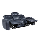  Homelegance Keziah 9640BU-3PWH Power Double Reclining Sofa with Power Headrests and Storage Arms IMAGE 4