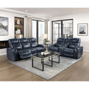  Homelegance Keziah 9640BU-3PWH Power Double Reclining Sofa with Power Headrests and Storage Arms IMAGE 7