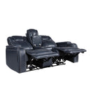 Homelegance Keziah 9640BU-2PWH Power Double Reclining Love Seat with Center Console, Power Headrests and Storage Arms IMAGE 4