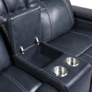  Homelegance Keziah 9640BU-2PWH Power Double Reclining Love Seat with Center Console, Power Headrests and Storage Arms IMAGE 6