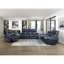  Homelegance Keziah 9640BU-2PWH Power Double Reclining Love Seat with Center Console, Power Headrests and Storage Arms IMAGE 9
