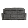  Manufacturer Color_Brownish Grey -- Homelegance Muncie Reclining Fabric Sofa IMAGE 1