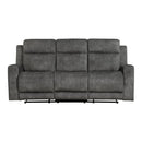  Manufacturer Color_Brownish Grey -- Homelegance Muncie Reclining Fabric Sofa IMAGE 1