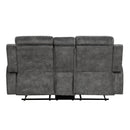  Manufacturer Color_Brownish Grey -- Homelegance Muncie Reclining Fabric Loveseat with Console IMAGE 3