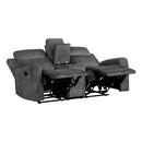  Manufacturer Color_Brownish Grey -- Homelegance Muncie Reclining Fabric Loveseat with Console IMAGE 4