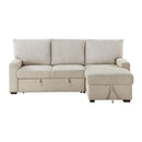  Homelegance Gallatin 9605BE*2LLRC 2 pc Sectional with Right Chaise and Drop-Down Cup holders, Storage Pouch, Pull-out Bed and Hidden Storage IMAGE 1