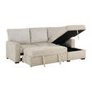  Homelegance Gallatin 9605BE*2LLRC 2 pc Sectional with Right Chaise and Drop-Down Cup holders, Storage Pouch, Pull-out Bed and Hidden Storage IMAGE 8
