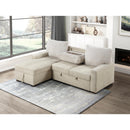  Homelegance Gallatin 9605BE*2LCRL 2 pc Sectional with Left Chaise and Drop-Down Cup holders, Storage Pouch, Pull-out Bed and Hidden Storage IMAGE 11