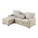  Homelegance Gallatin 9605BE*2LCRL 2 pc Sectional with Left Chaise and Drop-Down Cup holders, Storage Pouch, Pull-out Bed and Hidden Storage IMAGE 5