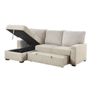  Homelegance Gallatin 9605BE*2LCRL 2 pc Sectional with Left Chaise and Drop-Down Cup holders, Storage Pouch, Pull-out Bed and Hidden Storage IMAGE 6