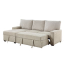  Homelegance Gallatin 9605BE*2LCRL 2 pc Sectional with Left Chaise and Drop-Down Cup holders, Storage Pouch, Pull-out Bed and Hidden Storage IMAGE 7