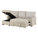  Homelegance Gallatin 9605BE*2LCRL 2 pc Sectional with Left Chaise and Drop-Down Cup holders, Storage Pouch, Pull-out Bed and Hidden Storage IMAGE 8