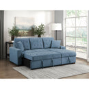  Homelegance Waitsfield 9816BU*2LLRC 2 pc Sectional with Right Chaise, Pull-out Bed and Hidden Storage IMAGE 11