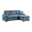  Homelegance Waitsfield 9816BU*2LLRC 2 pc Sectional with Right Chaise, Pull-out Bed and Hidden Storage IMAGE 2