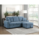  Homelegance Waitsfield 9816BU*2LLRC 2 pc Sectional with Right Chaise, Pull-out Bed and Hidden Storage IMAGE 9