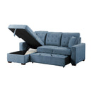  Homelegance Waitsfield 9816BU*2LCRL 2 pc Sectional with Left Chaise, Pull-out Bed and Hidden Storage IMAGE 6